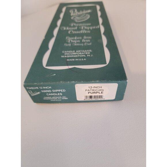 Patrician Taper Candles 12 Inch PURPLE Set of 12 Dozen Hand Dipped - Picture 2 of 4